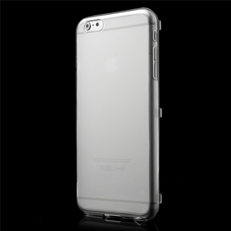 TPU Folio Flip Glossy Case for iPhone 6 Plus - Transparent-3