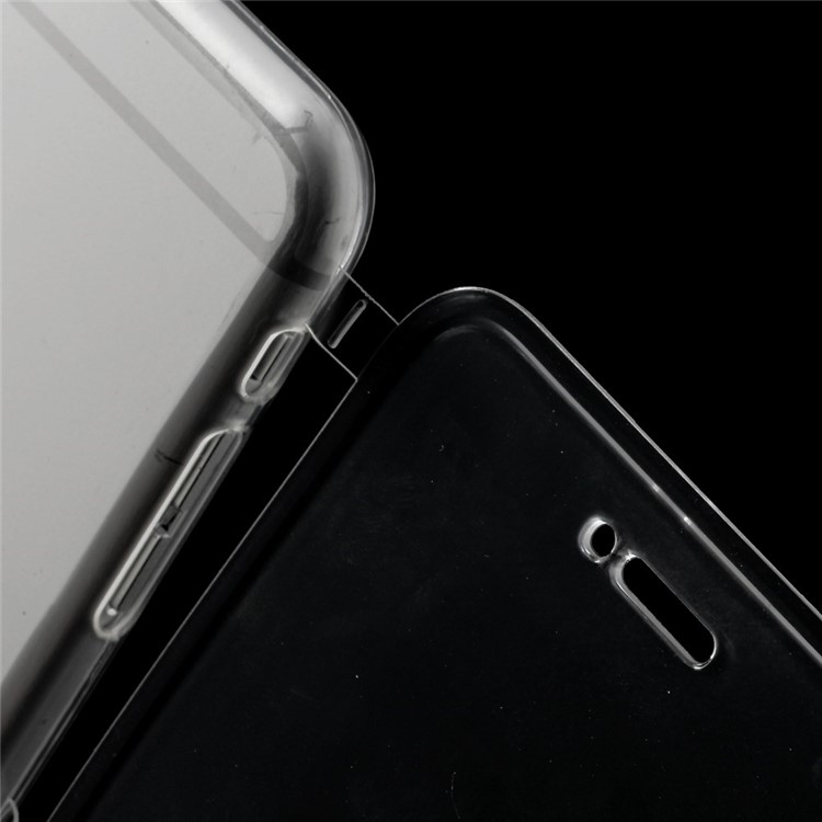 TPU Folio Flip Glossy Case for iPhone 6 Plus - Transparent-8