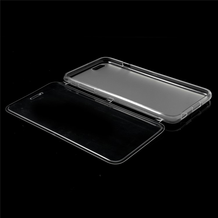 TPU Folio Flip Glossy Case for iPhone 6 Plus - Transparent-9