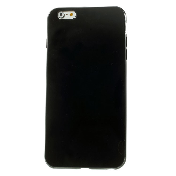 Solid Color Glossy TPU Shell Case for iPhone 6 Plus / 6s Plus - Black-2
