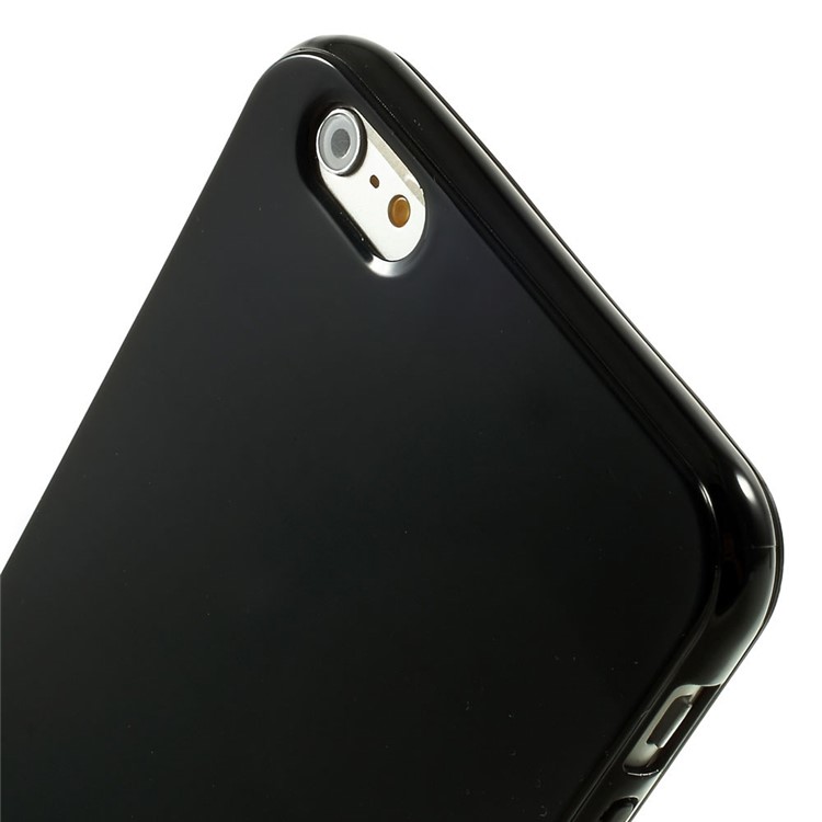 Solid Color Glossy TPU Shell Case for iPhone 6 Plus / 6s Plus - Black-5