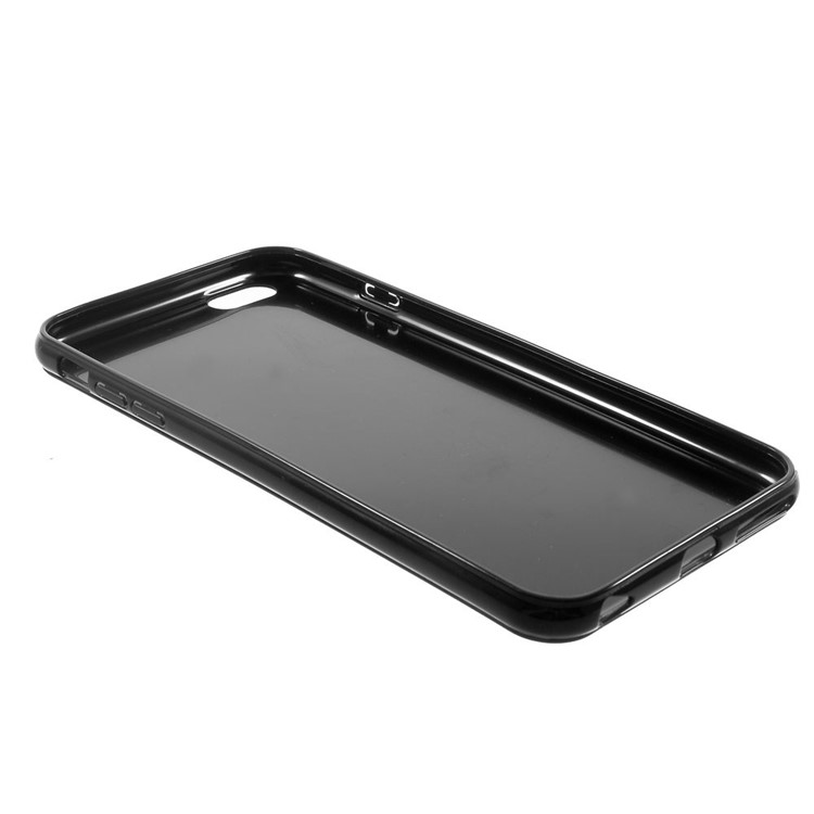 Solid Color Glossy TPU Shell Case for iPhone 6 Plus / 6s Plus - Black-7