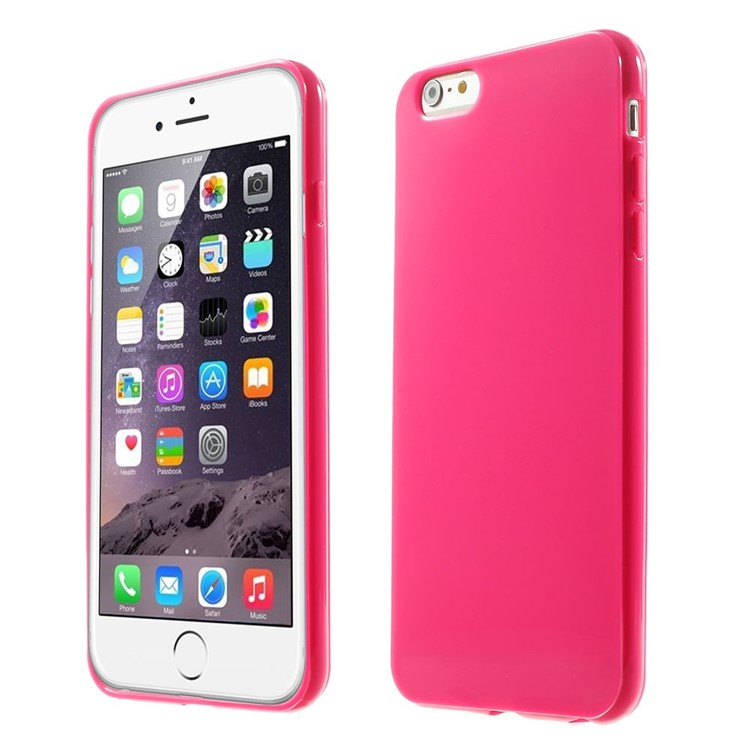 Solid Color Glossy TPU Case for iPhone 6 Plus / 6s Plus - Rose-1