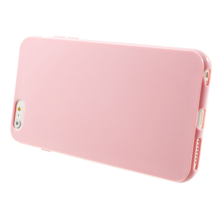 Solid Color Glossy TPU Case Cover for iPhone 6 Plus / 6s Plus - Pink-3