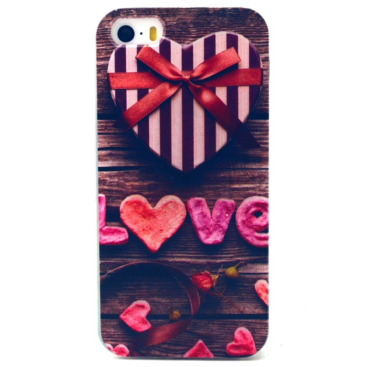 Bowknot LOVE Pattern TPU Gel Case for iPhone SE 5s 5-1