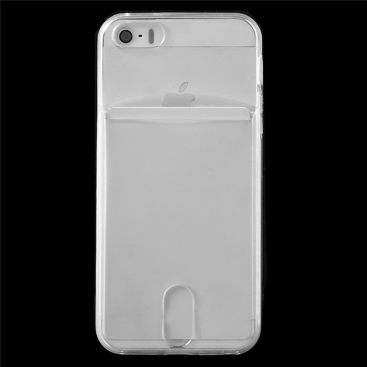 Slim TPU Case for iPhone SE 5s 5 with Card Slot - Transparent-2