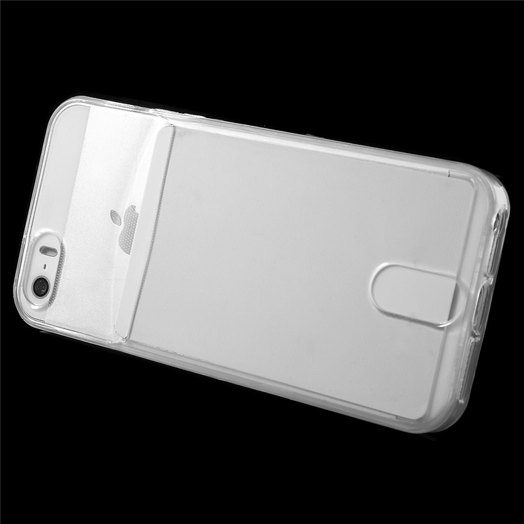 Slim TPU Case for iPhone SE 5s 5 with Card Slot - Transparent-3