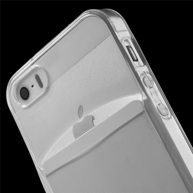 Slim TPU Case for iPhone SE 5s 5 with Card Slot - Transparent-5