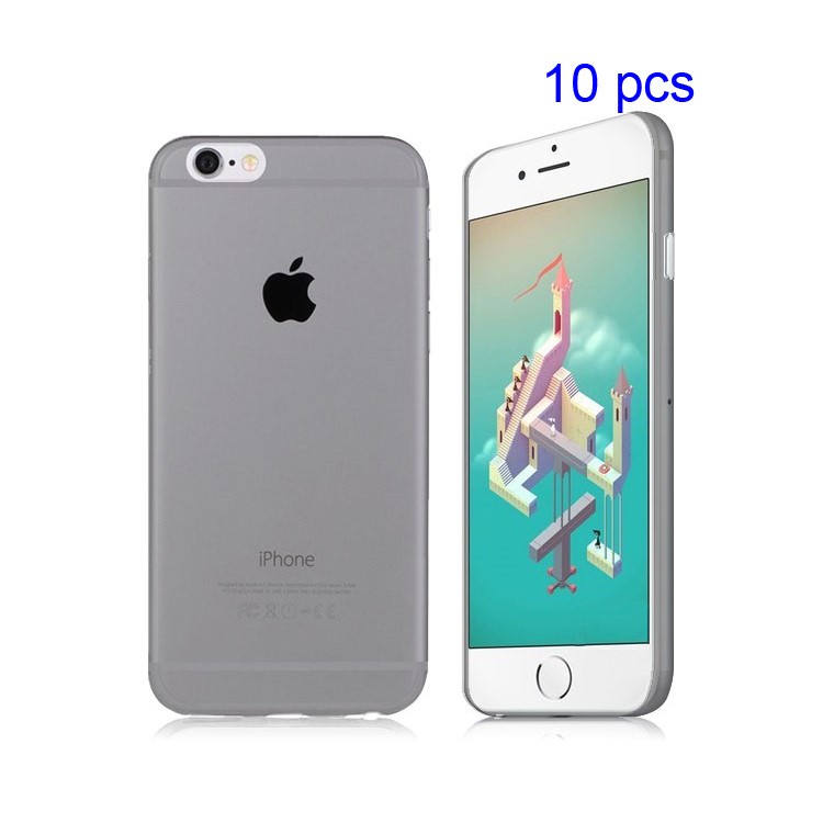 10Pcs/Set PUDINI Ultrathin Soft TPU Case for iPhone 6 / 6s 4.7 inch - Transparent Black-1