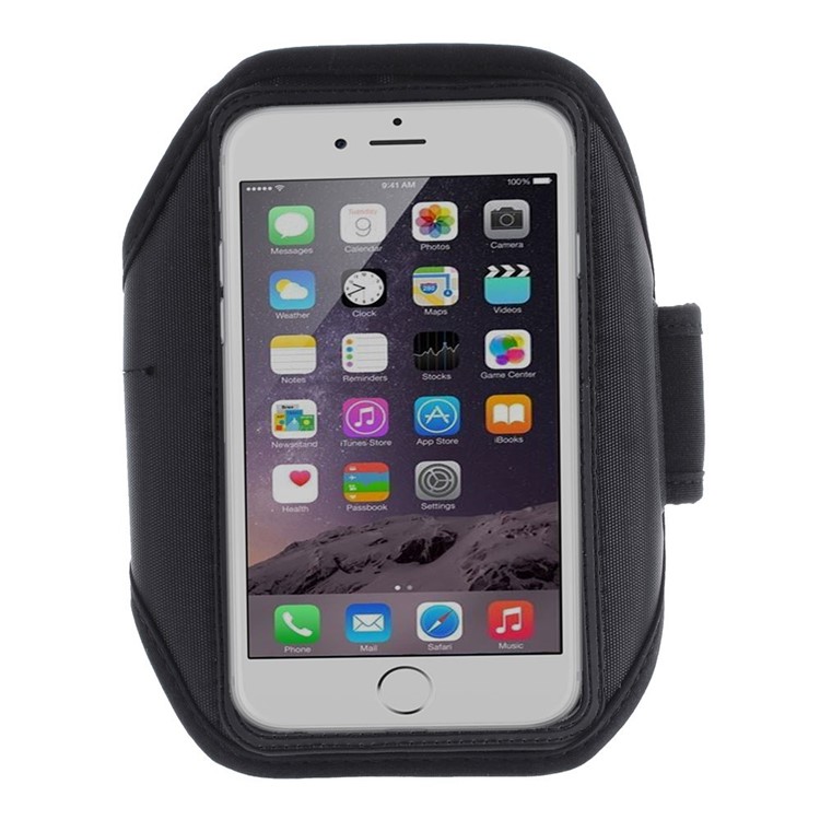 For iPhone 6 Plus / 6s Plus Sweat-absorbent Gym Sport Armband, Size: 17.5 x 11.5cm - Black-1