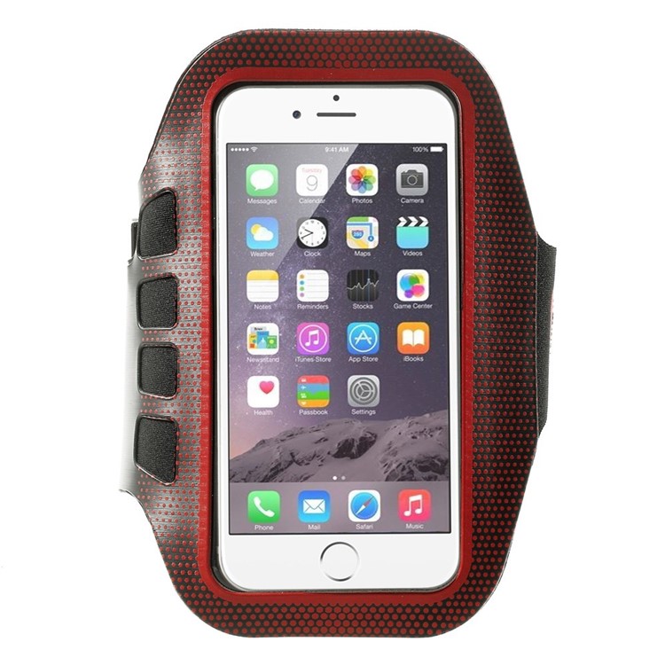 Polka Dots Key Holder Sports Armband Case for iPhone 6s / 6 4.7 inch, Size: 16.5 x 9.5cm - Red-1