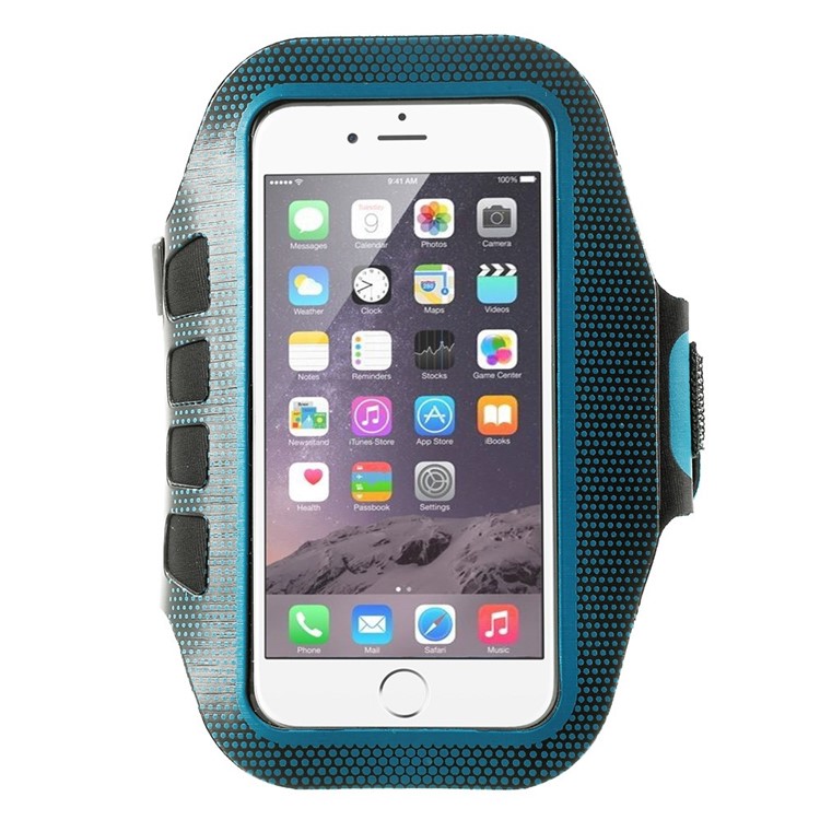 Polka Dots Sports Armband Case for iPhone 6s 6 4.7 inch w/ Key Holder, Size: 16.5 x 9.5cm - Blue-1