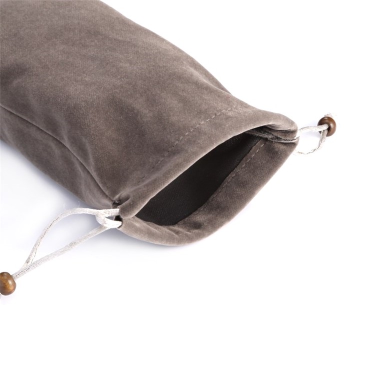 Universal Soft Velvet Pouch Case with Drawstring for iPhone 8 Plus/7 Plus/ Galaxy Note 8 / S9+/S9 Etc - Grey-3