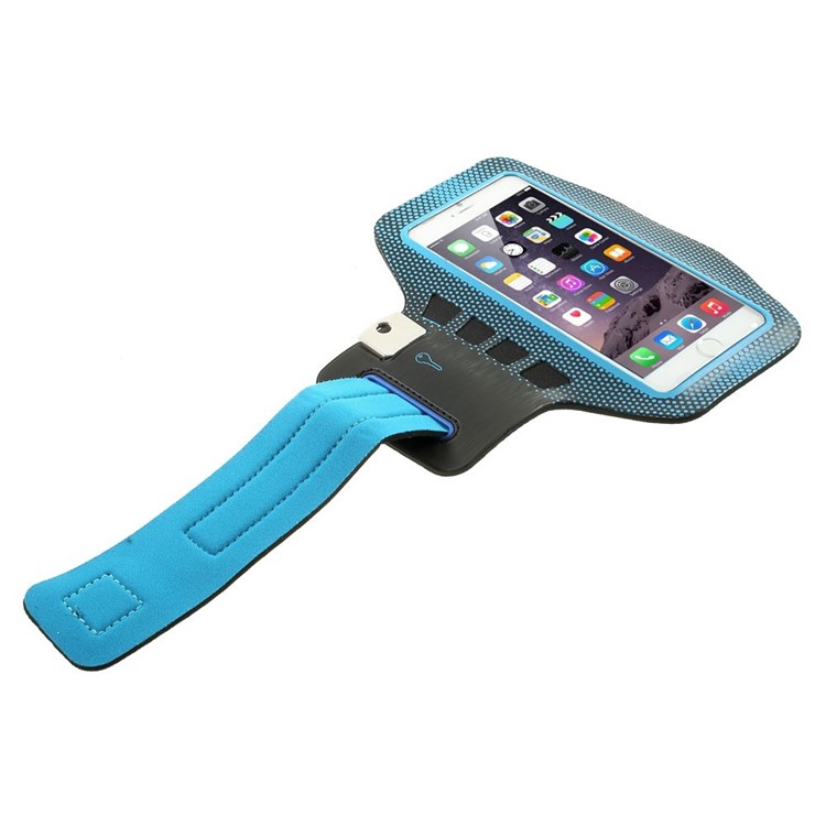 Polka Dots Running Sports Armband for iPhone 6 Plus / 6s Plus 5.5-inch w/ Key Holder - Blue-3