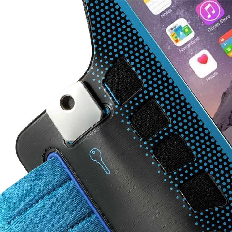 Polka Dots Running Sports Armband for iPhone 6 Plus / 6s Plus 5.5-inch w/ Key Holder - Blue-5