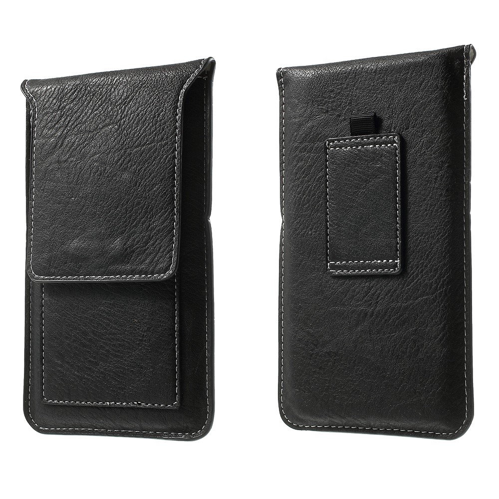 Leather Phone Pouch with Card Slots for iPhone 6 Plus / 6s Plus - Black-1