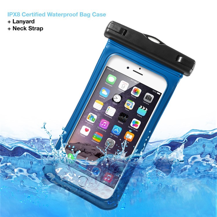 

V1 Waterproof Bag with Strap for iPhone 6 6s 4.7-inch, 75mm x 150mm - Blue