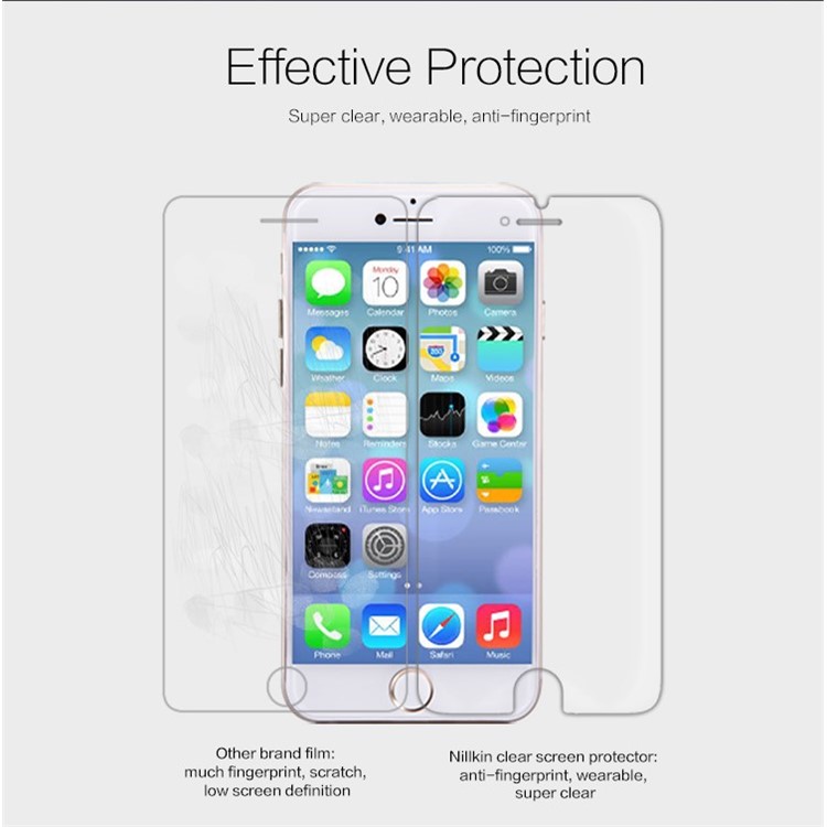 Nillkin Super Clear Anti-fingerprint Screen Protector Film para iPhone 6 4.7 polegadas / 6s-4