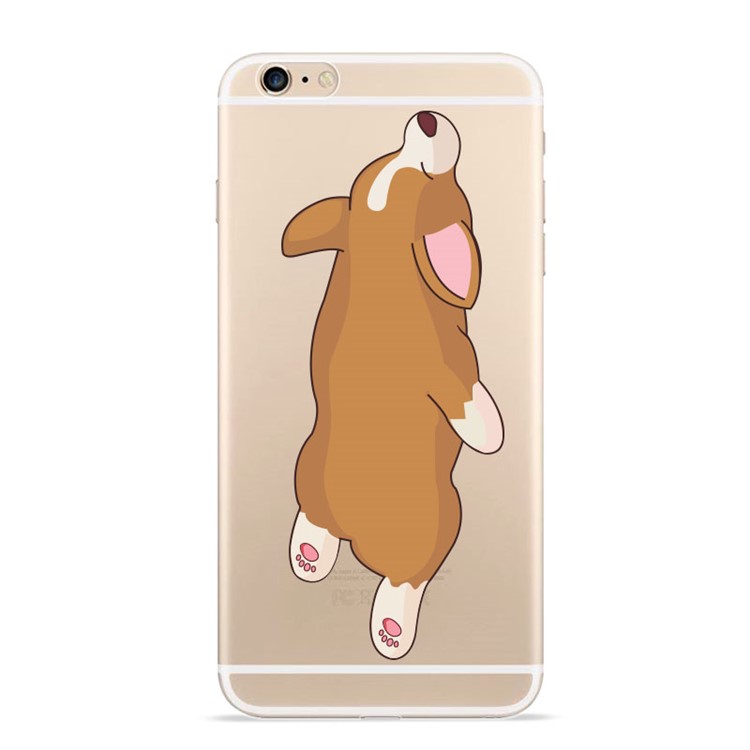 

Pattern Printing Cute Dog Soft TPU Back Cover Case for iPhone 6 / 6s - Jumping Corgi