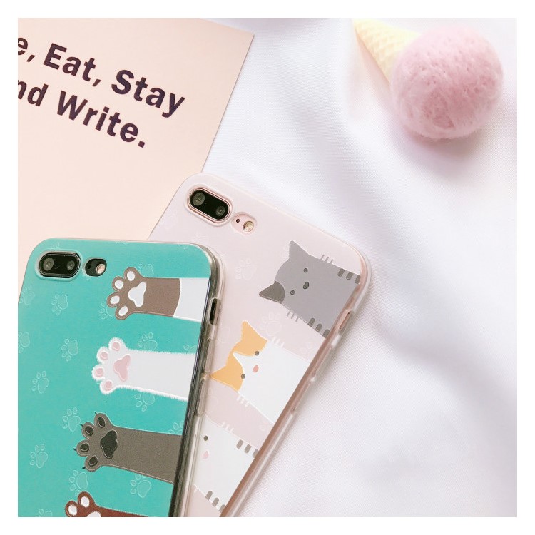 Embossment Adorable Cats Pattern TPU Soft Case for iPhone 7 Plus 5.5 inch - Pink-3