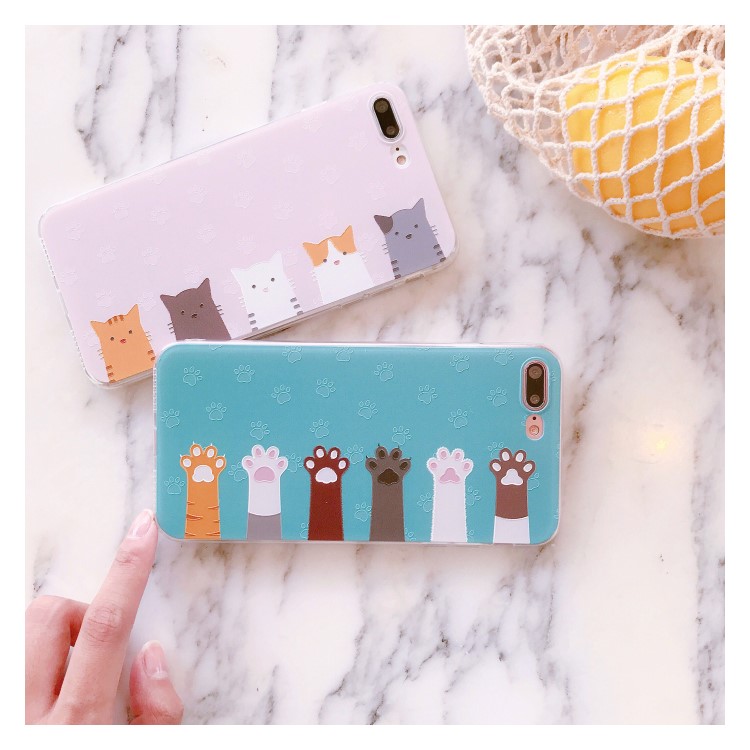 Embossment Adorable Cats Pattern TPU Soft Case for iPhone 7 Plus 5.5 inch - Pink-4