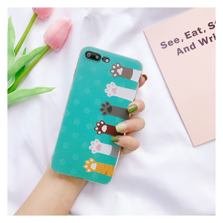 Embossment Adorable Cats Pattern TPU Soft Case for iPhone 7 Plus 5.5 inch - Pink-6