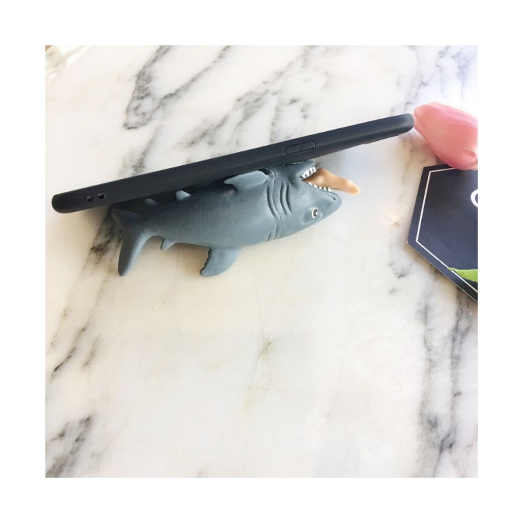 Squishy 3D Pinch Creative Cartoon Shark Pattern TPU Back Case for iPhone SE 2nd Gen (2020)/8/7 4.7 inch - Black-3