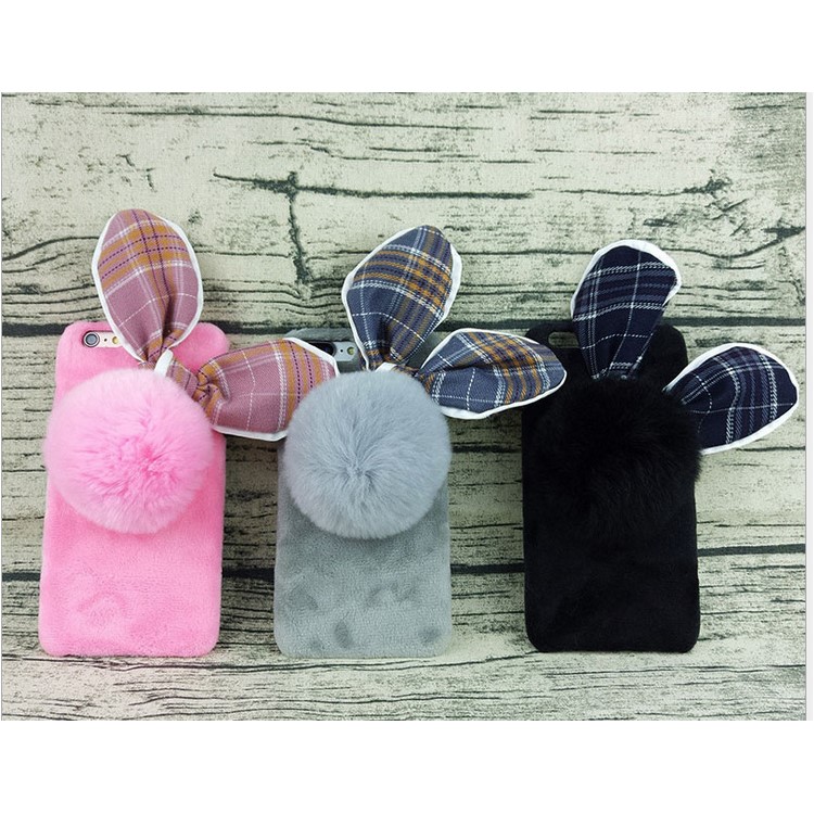 Creative Cute Rabbit Pattern Soft Furry Silicone Back Phone Cover for iPhone 6 Plus 5.5 inch - Black-8