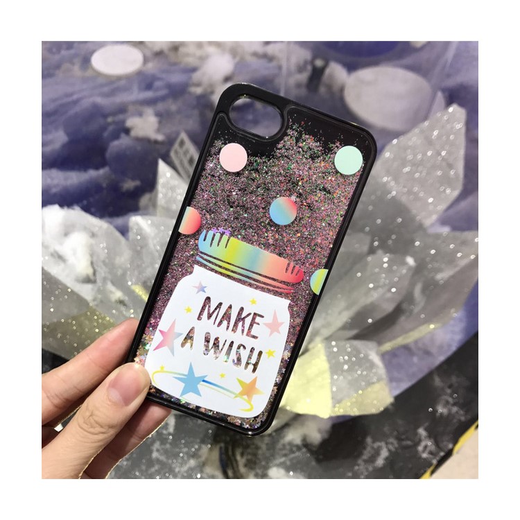 Liquid Glitter Powder Quicksand TPU Mobile Casing for iPhone 6 Plus / 6s Plus - Make A Wish-4