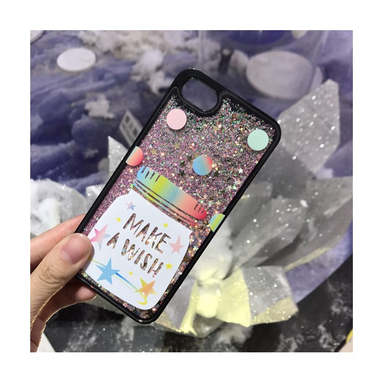 Liquid Glitter Powder Quicksand TPU Mobile Casing for iPhone 6 Plus / 6s Plus - Make A Wish-5