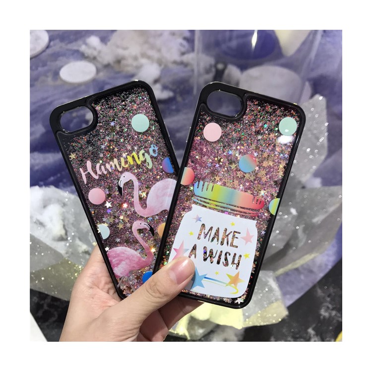 Liquid Glitter Powder Quicksand TPU Mobile Casing for iPhone 6 Plus / 6s Plus - Make A Wish-6