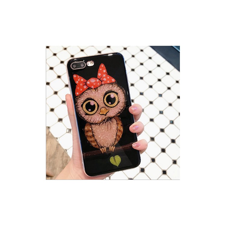 

Мощность Вспышки Мягкая Сторона TPU + Задняя Крышка ПК Для Iphone 8 Плюс / 7 Плюс 5,5 Дюймов - Бант / Черный