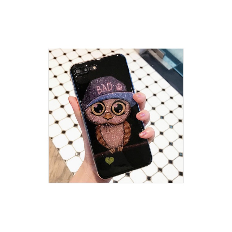 

For iPhone 8 Plus / 7 Plus 5.5 inch Flash Power Soft TPU Edge + PC Back Case Shell - Hat / Black