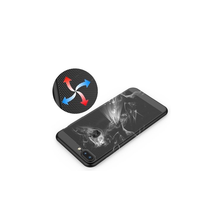 Caixa Matte Oca Do Telefone Do PC Da Dissipação De Calor Da Malha Para O Iphone 7 4,7 Polegadas - Preto-2