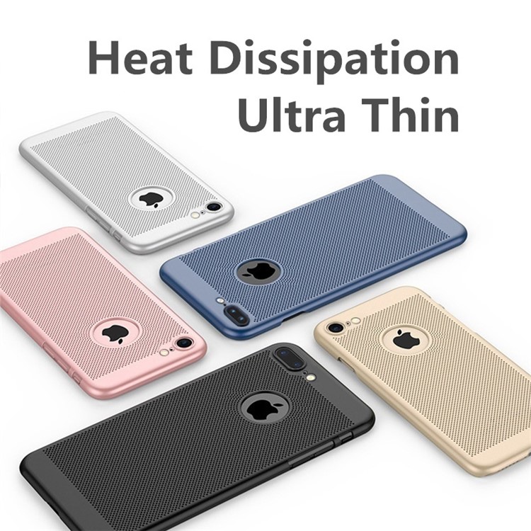 Caixa Matte Oca Do Telefone Do PC Da Dissipação De Calor Da Malha Para O Iphone 7 4,7 Polegadas - Preto-3