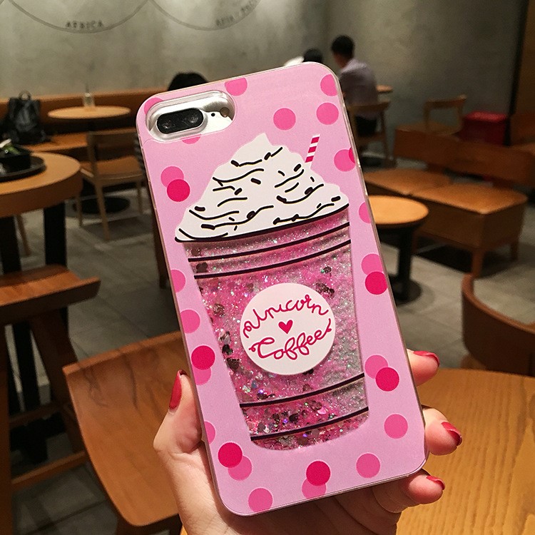 Glitter Liquid Quicksand TPU Phone Case for iPhone 8 Plus / 7 Plus - Ice Cream-1