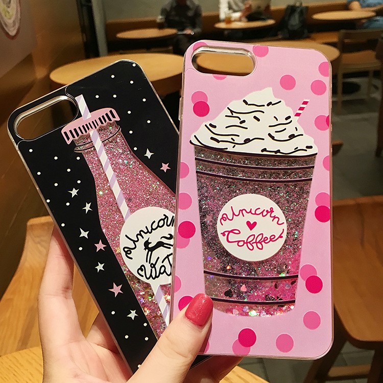 Glitter Liquid Quicksand TPU Phone Case for iPhone 8 Plus / 7 Plus - Ice Cream-2
