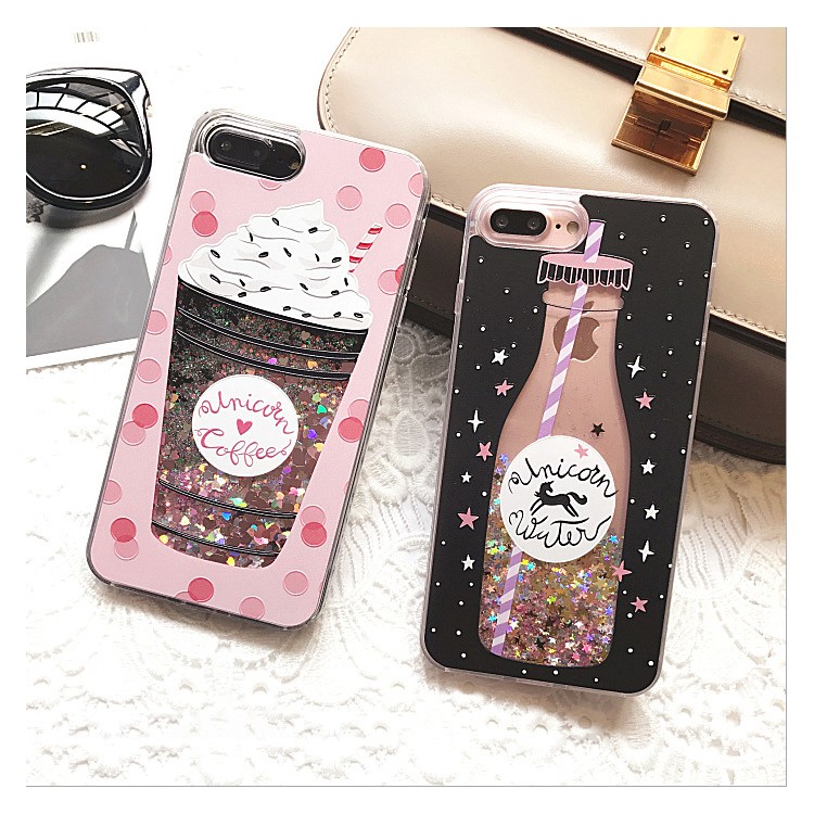Glitter Liquid Quicksand TPU Phone Case for iPhone 8 Plus / 7 Plus - Ice Cream-3