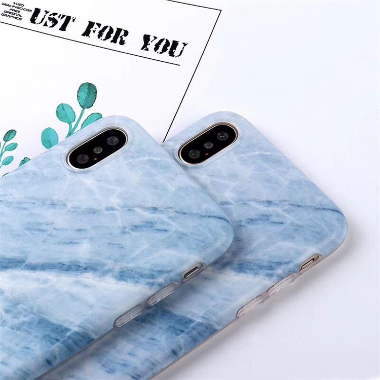 Blue Marble Pattern TPU Mobile Phone Case for iPhone X/10 5.8 inch-3