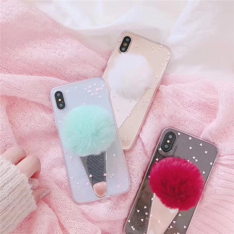 3D Venonat Ice Cream Epoxy Glitter Powder Soft TPU Case for iPhone X / Ten 5.8 inch - White-2