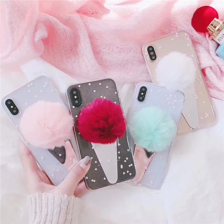 3D Venonat Ice Cream Epoxy Glitter Powder Soft TPU Case for iPhone X / Ten 5.8 inch - White-3