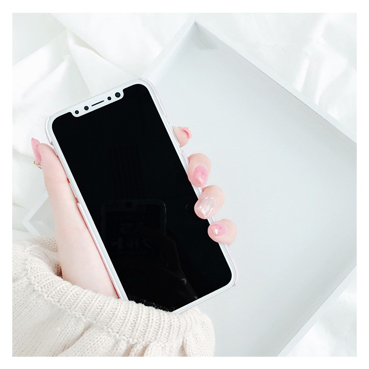 Ultra-thin Square Marble Pattern PC Back Case for iPhone X - Pink-6