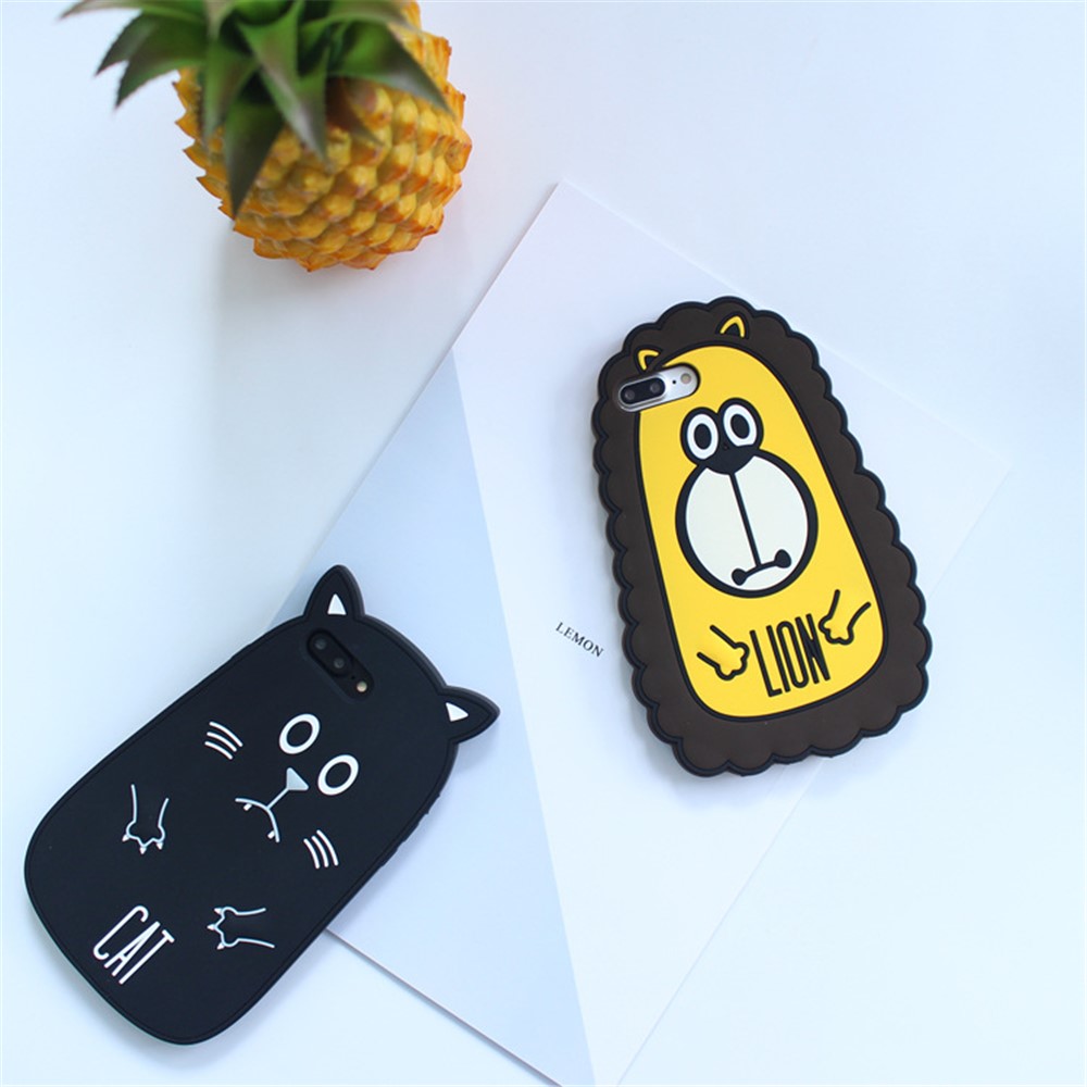3D Cute Animal Silicone Mobile Phone Shell for iPhone 8 Plus / 7 Plus - Cat-3