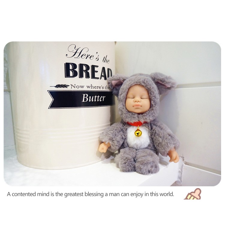 GO BOY Rabbit Doll Rotary Plush TPU Case for iPhone 6s / 6 - Grey-1