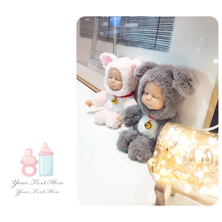 GO BOY Rabbit Doll Rotary Plush TPU Case for iPhone 6s / 6 - Grey-3