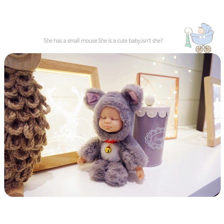 GO BOY Rabbit Doll Rotary Plush TPU Case for iPhone 6s / 6 - Grey-4