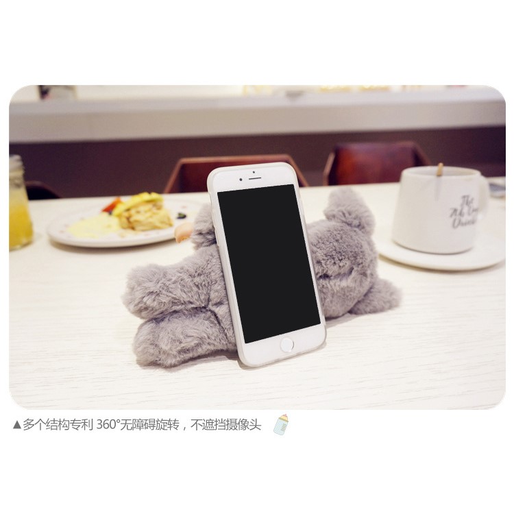 GO BOY Rabbit Doll Rotary Plush TPU Case for iPhone 6s / 6 - Grey-6