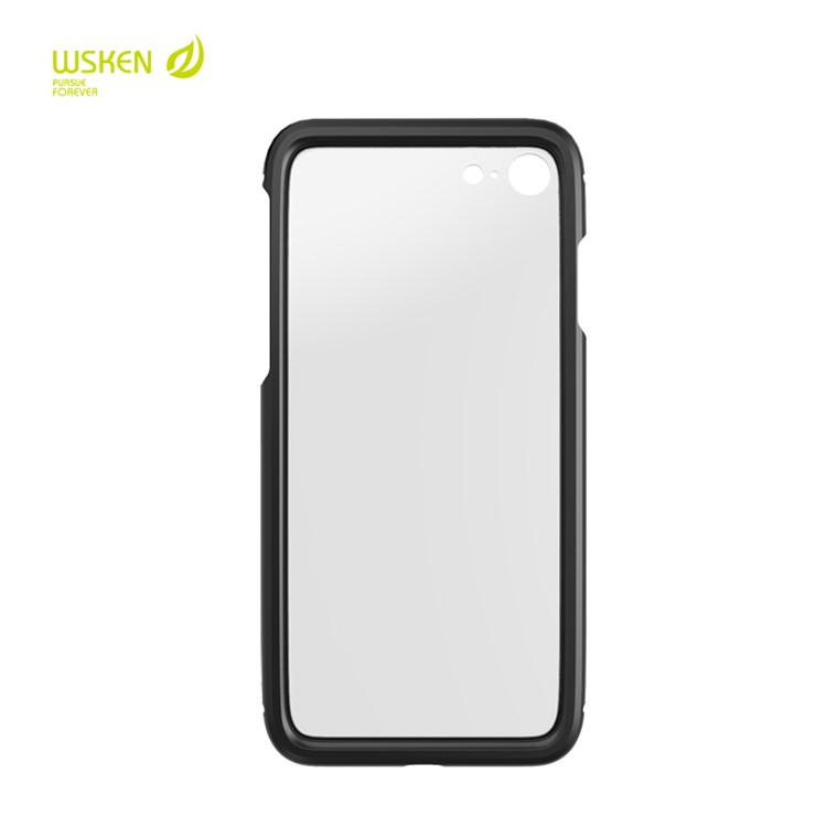 

WSKEN X-Bumper Vertical Flip Aluminum Alloy Frame Acrylic Back Magnetic Case for iPhone 8 / 7 - Black
