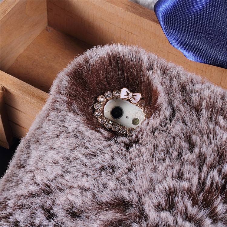 Soft Fur Coated TPU Protector Phone Shell for iPhone SE/5s/5 - Brown-2