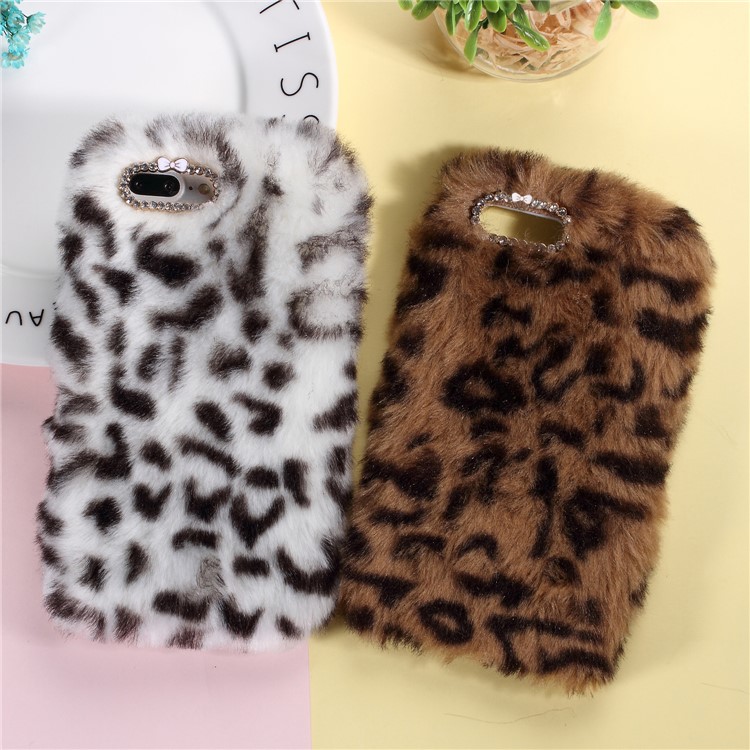 Soft Fur Coated TPU Cell Phone Case for iPhone 8 Plus / 7 Plus - Pink-3
